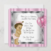 Princess 1st Birthday Party Kaart (Achterkant)