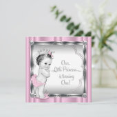 Princess 1st Birthday Party Kaart (Staand voorkant)