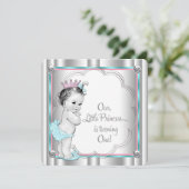Princess 1st Birthday Party Kaart (Staand voorkant)