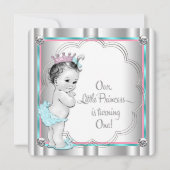 Princess 1st Birthday Party Kaart (Voorkant)