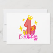 Princess 1st Birthday Party Kaart (Achterkant)