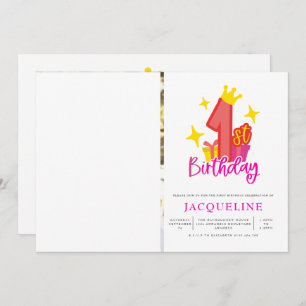 Princess 1st Birthday Party Kaart