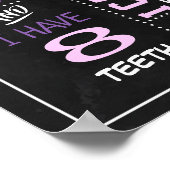 Princess 1st First Birthday chalkboard paars Poster (Hoek)