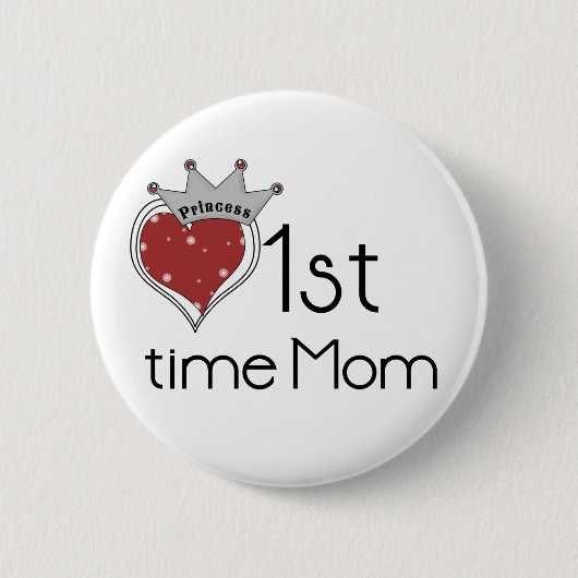 Princess 1st Time Mam - Gepersonaliseerd Ronde Button 5,7 Cm (Voorkant)