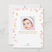 Princess 1st verjaardag roze Gold - Hartelijk dank Kaart (Achterkant)