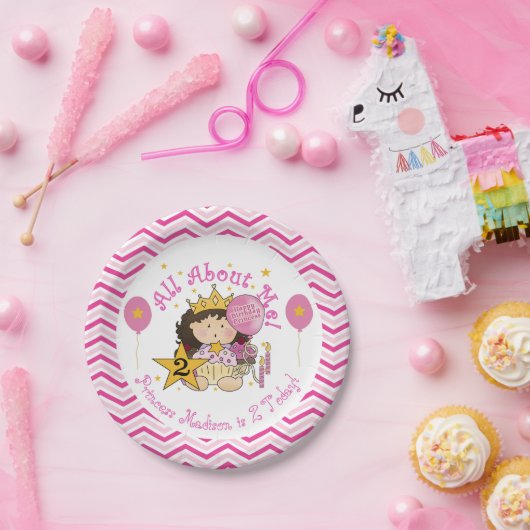 Princess 2nd Happy Birthday Paper Borden Papieren Bordje (Feest)