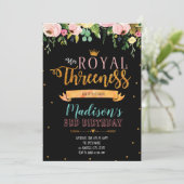 Princess 3de verjaardagsuitnodiging kaart (Staand voorkant)