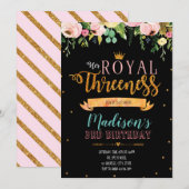 Princess 3de verjaardagsuitnodiging kaart (Voorkant / Achterkant)