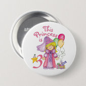 Princess 3rd Birthday Button (Voorkant /achterkant)