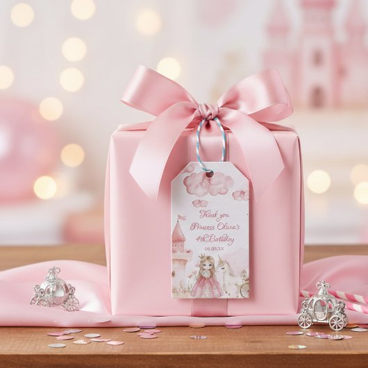 Princess 4th birthday Pink Castle Unicorn Party  Cadeaulabel