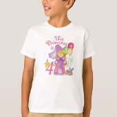 Princess 4th Birthday T-shirt (Voorkant)