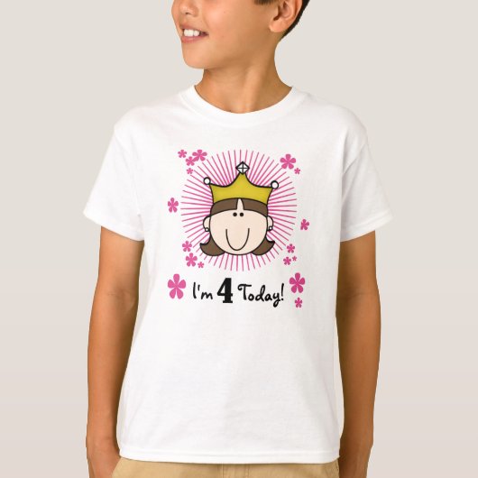 Princess 4th Birthday T-shirt (Voorkant)