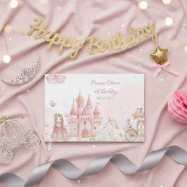 Princess 4th Pink Castle Unicorn Birthday Party Gastenboek