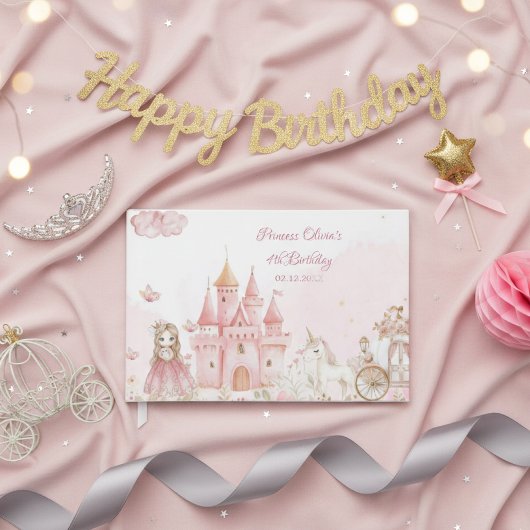 Princess 4th Pink Castle Unicorn Birthday Party Gastenboek