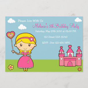 Princess 5x7 Party Invitation Kaart