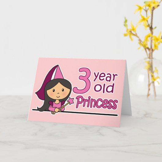 Princess Age 3 Kaart (Gele Bloem)