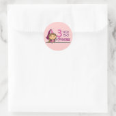 Princess Age 3 Ronde Sticker (Tas)