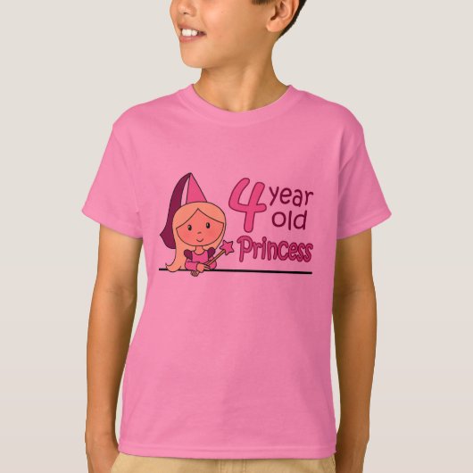 Princess Age 4 T-shirt (Voorkant)