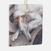 Princess Alia Borzoi Dog Art Square Ornament (Rechts)