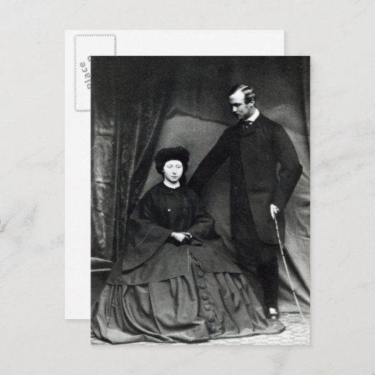 Princess Alice en Prince Ludwig van Hesse, 1860 Briefkaart (Voorkant / Achterkant)
