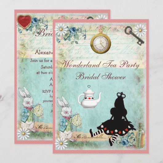 Princess Alice in het Vrijgezellenfeest Wonderland Kaart (Voorkant / Achterkant)