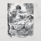 Princess alseep in Bed in Forest Prince Briefkaart (Voorkant)