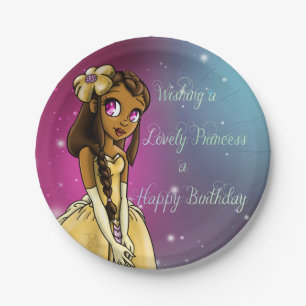 "Princess Amariah Birthday Paper Borden 7" Papieren Bordje