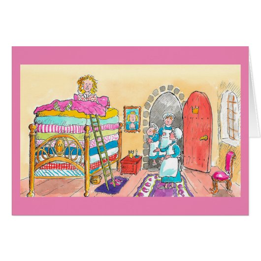 Princess and a pea Birthday card (Voorkant Horizontaal)