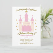 Princess and Castle Birthday Invitation | "Childre Kaart (Staand voorkant)