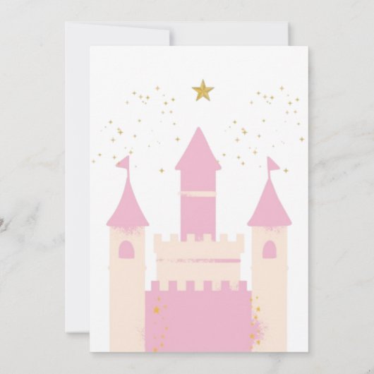 Princess and Castle Birthday Invitation | "Childre Kaart (Achterkant)