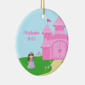 Princess and castle girl's gepersonaliseerde versi keramisch ornament (Rechts)
