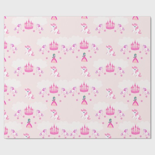 Princess and castle Wrapping Paper Cadeaupapier (Vlak)