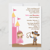 Princess and Cowboy Invitation Kaart (Voorkant)