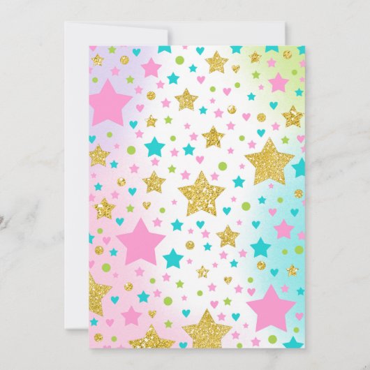 Princess and Dragon Birthday Invitation Siblings Kaart (Achterkant)