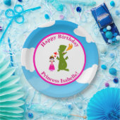 Princess and Dragon Fairy Tale Birthday Party Papieren Bordje (Feest)