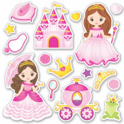 Princess and Fairytale stickers - set van 16 (Voorkant)