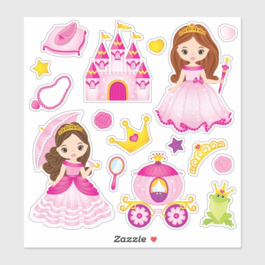 Princess and Fairytale stickers - set van 16 (Vel)