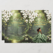 Princess and Frog Sage Green Quinceanera Program (Voorkant / Achterkant)