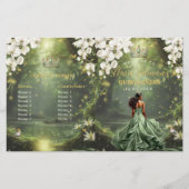 Princess and Frog Sage Green Quinceanera Program (Voorkant)