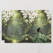 Princess and Frog Sage Green Quinceanera Program (Voorkant / Achterkant)