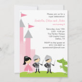 Princess and Knachten Birthday Invitations Kaart (Voorkant)