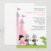 Princess and Knachten Birthday Invitations Kaart (Voorkant / Achterkant)