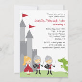 Princess and Knachten Birthday Invitations Kaart (Voorkant)