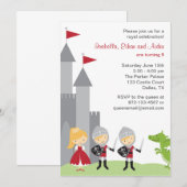 Princess and Knachten Birthday Invitations Kaart (Voorkant / Achterkant)