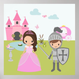 Princess and Knight decoration Poster