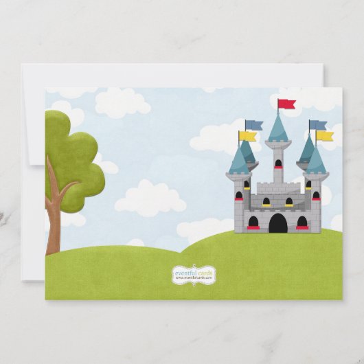 Princess and Knight Joint Birthday Party Kaart (Achterkant)