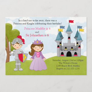 Princess and Knight Joint Birthday Party Kaart