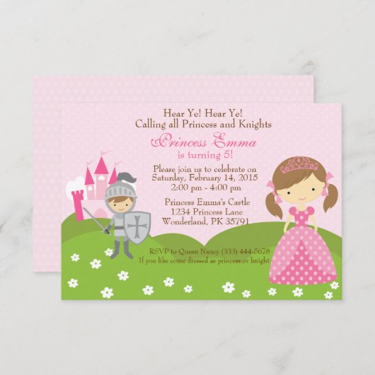 Princess and Knight Kaart (Voorkant / Achterkant)