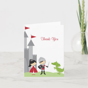 Princess and Knight Note Card Bedankkaart