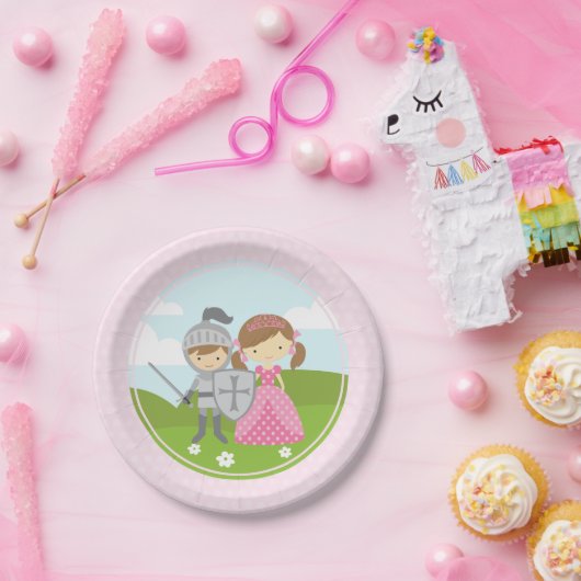 Princess and Knight party borden Papieren Bordje (Feest)